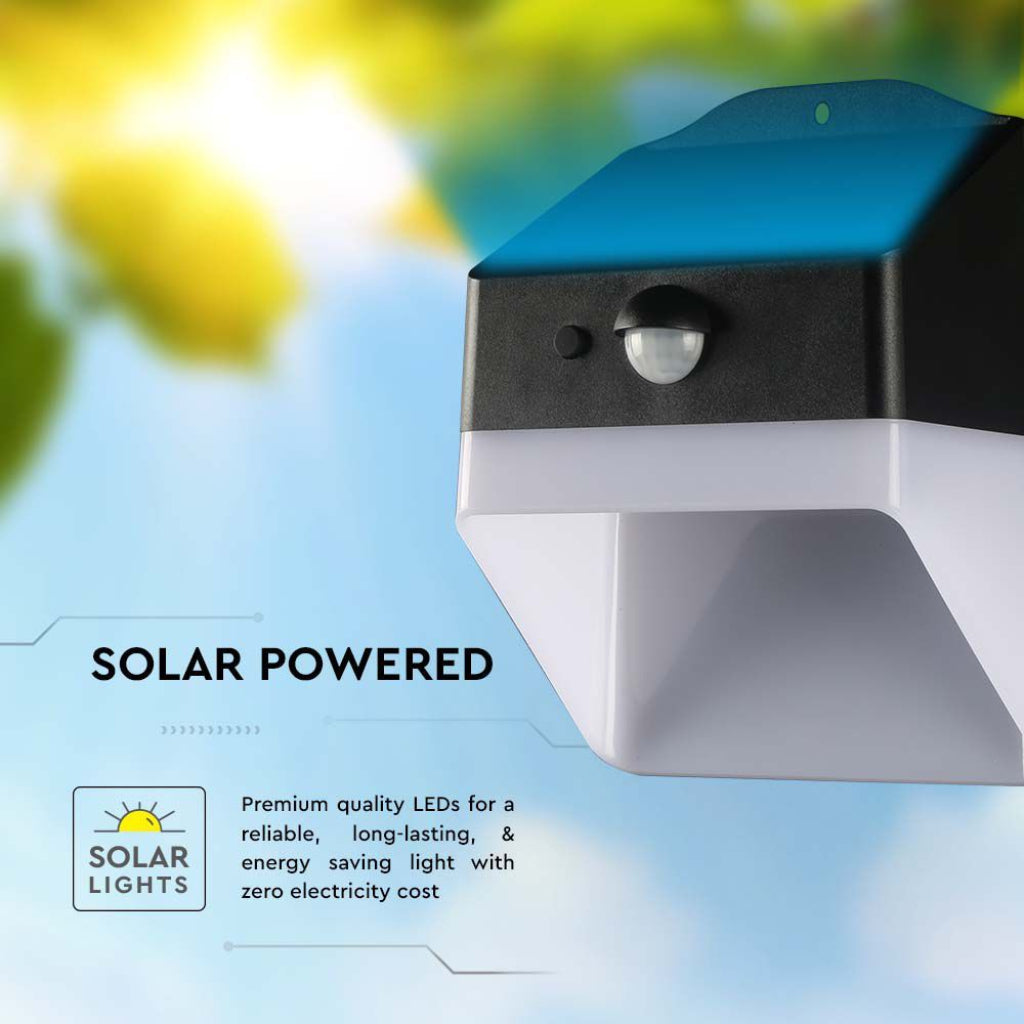 V-TAC Lampada LED da Giardino con Pannello solare e Sensore 2W Corpo Nero e Bianco CCT 4000K IP65 V-TAC Lampada LED da Giardino con Pannello solare e Sensore 2W Corpo Nero e Bianco CCT 4000K IP65